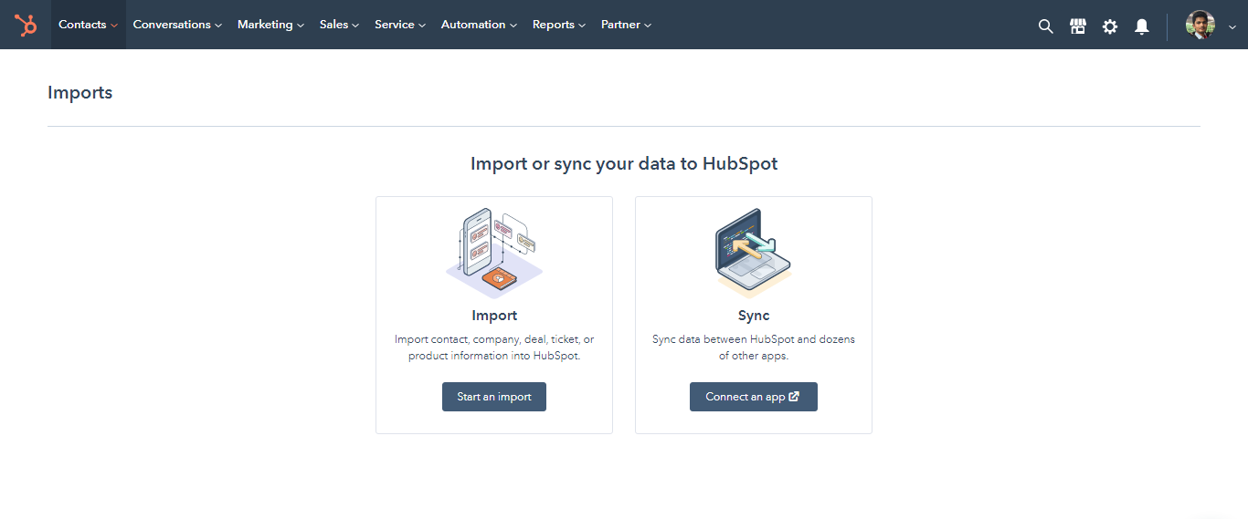 HubSpot CRM data import 