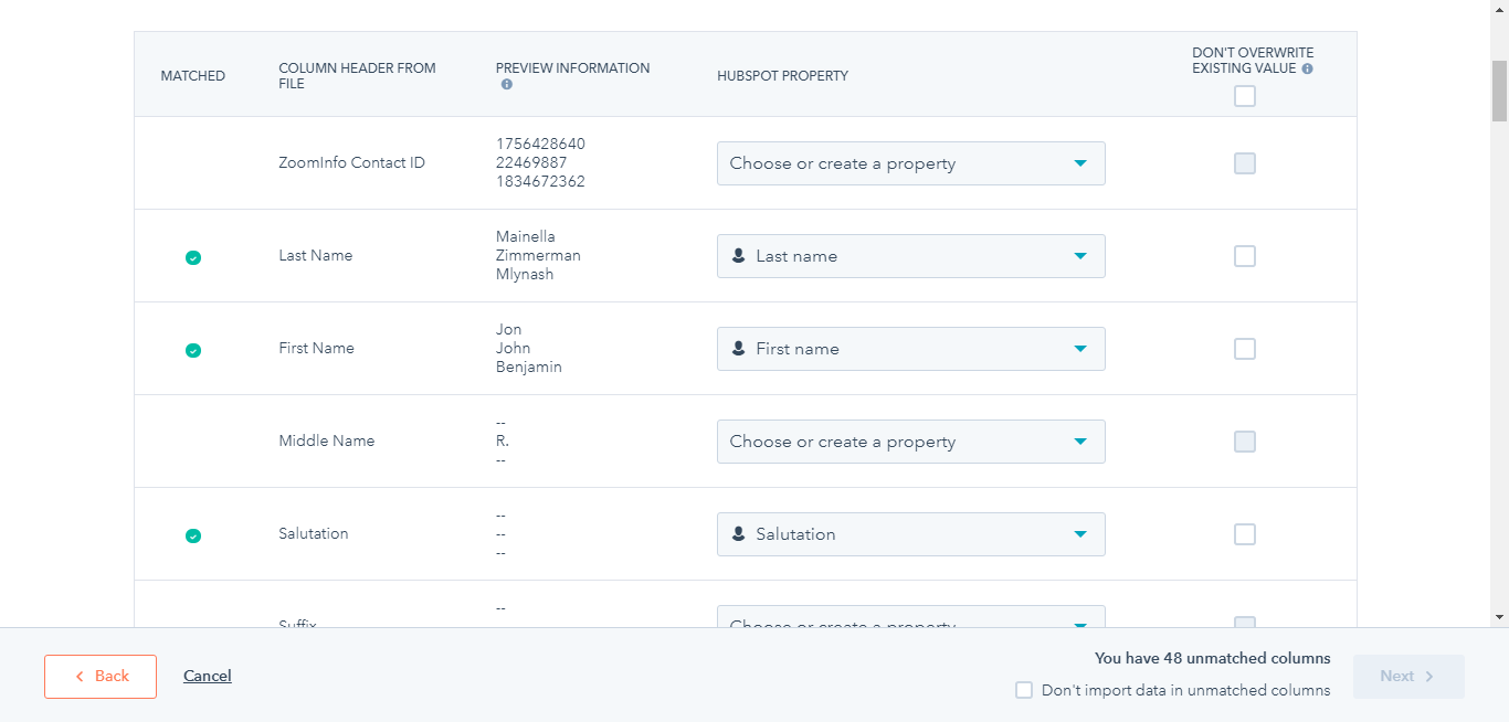 Map HubSpot CRM data