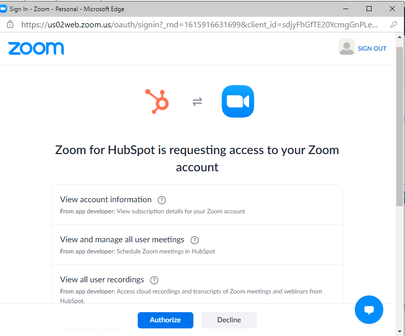 Connecting HubSpot & Zoom